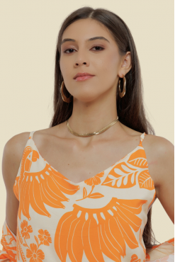 CROPPED + KIMONO LUA BANANA LARANJA CLARO