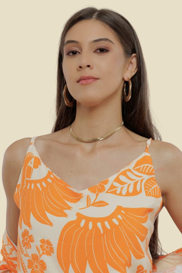 CROPPED + KIMONO LUA BANANA LARANJA CLARO