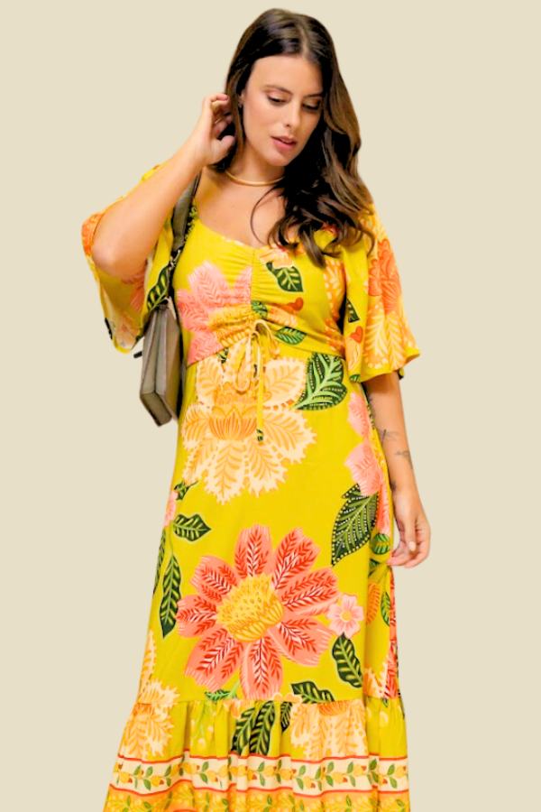 VESTIDO GABI FLORAL MARGARIDAS ESTAMPADO