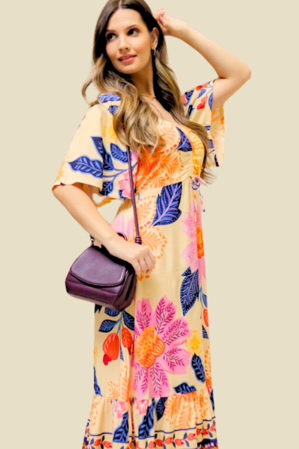 VESTIDO GABI FLORAL MARGARIDAS ESTAMPADO