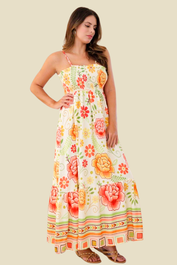 VESTIDO HELENA FLORAL MARGARIDAS ESTAMPADO