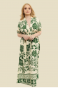 VESTIDO LONGO MANGA CURTA CAROL FLORAL TUCANO VERDE 