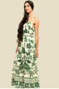 VESTIDO LONGO COM ALÇA/CINTO CRIS FLORAL TUCANO VERDE