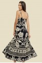 VESTIDO LONGO ALÇA JULIA FLORAL TUCANO PRETO